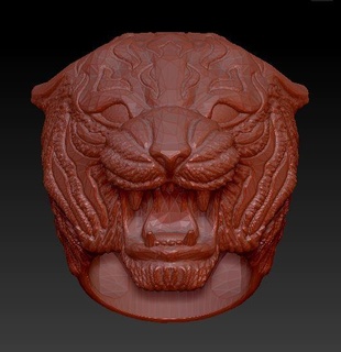 Lion bague bijoux 3d print model - Mito3D