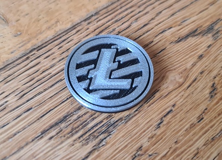 litecoin challenge coin poker chips cryptocurrency token Board Game 3d print model - Mito3D