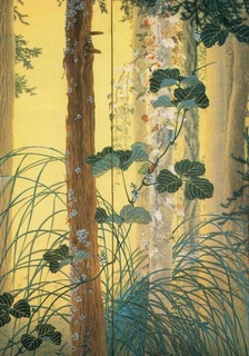 litho - 'autumn among trees' 1910 shimomura kanzan Lithophane 3d print model - Mito3D
