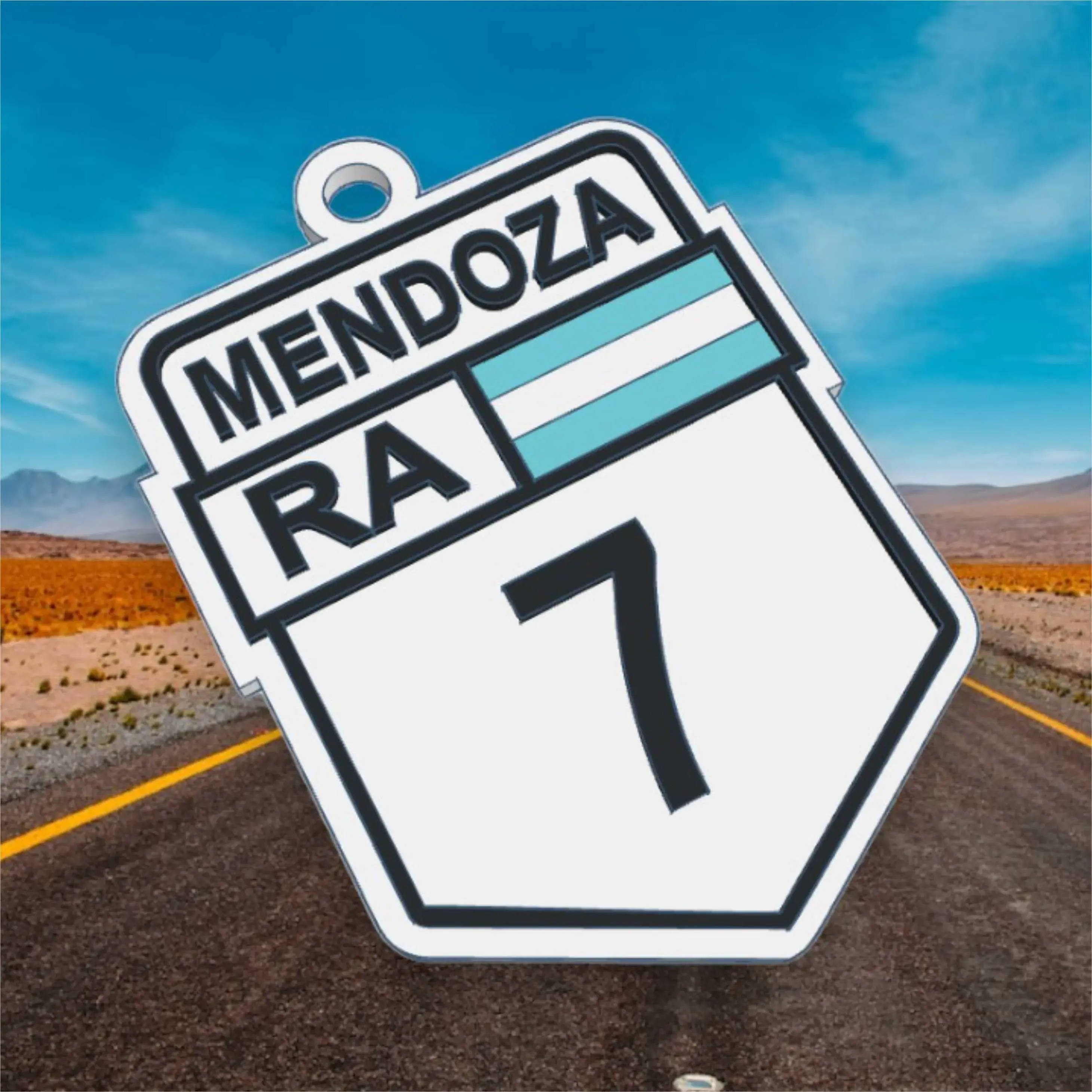 llavero ruta 7 mendoza argentina 3d modelos descargar crealidad nube 3D print model - Mito3D