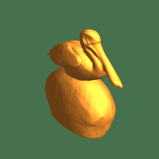 lo fi pelicano pedra animais 3d print model - Mito3D