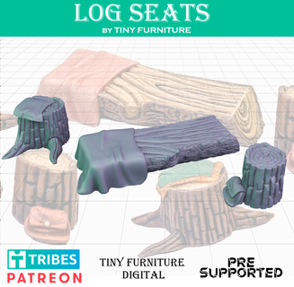 log seats Board Game 3d print model - Mito3D