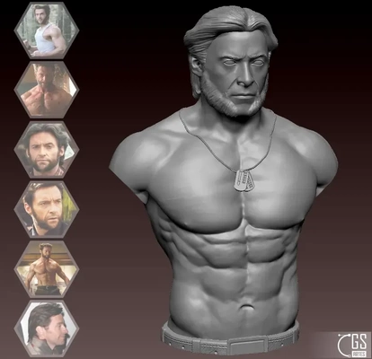 logan glotón hugh jackman 3d modelos descargar crealidad nube 3d print model - Mito3D