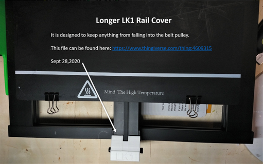 long lk1 rail couverture gaine 3d print model - Mito3D