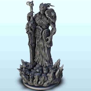 señor caos cráneo espada figura oscuro miniaturas warh monstruos 3d print model - Mito3D