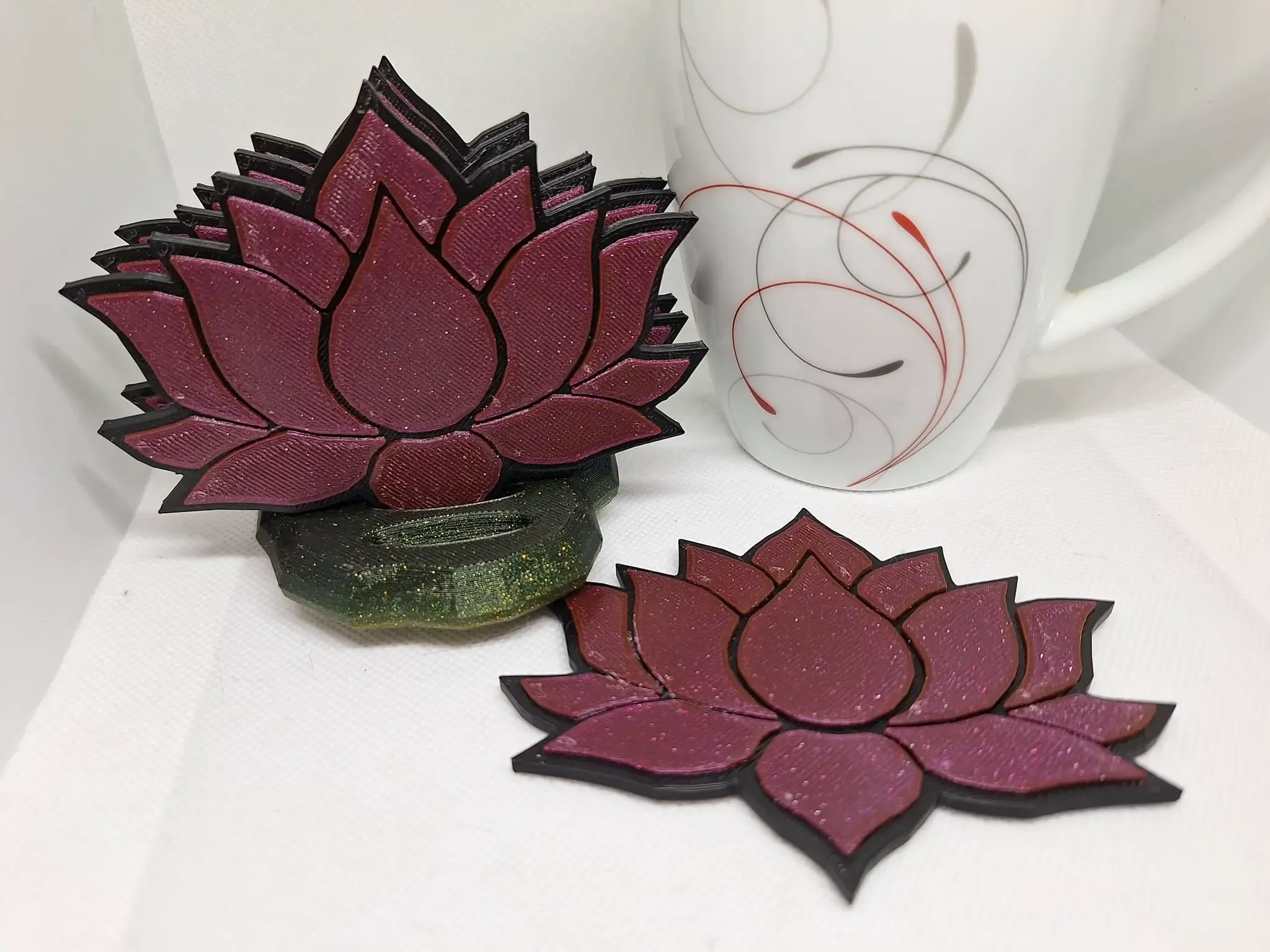 lotus bardak altlıkları 3d modeller indir creality bulut 3D print model - Mito3D