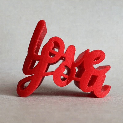 love - heart text flip valentine's day gift 3d models download creality cloud 3d print model - Mito3D