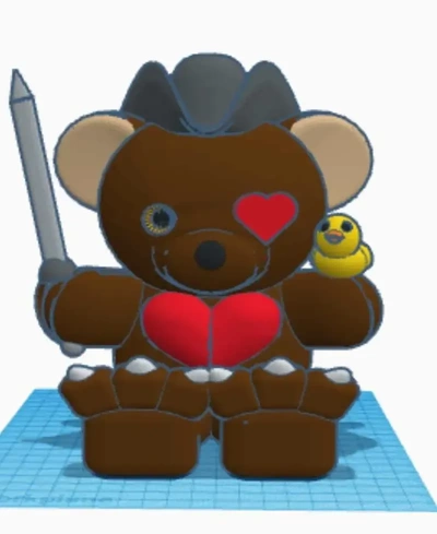 l'amour cœur pirate nounours 3d modèles télécharger créalité nuage 3d print model - Mito3D