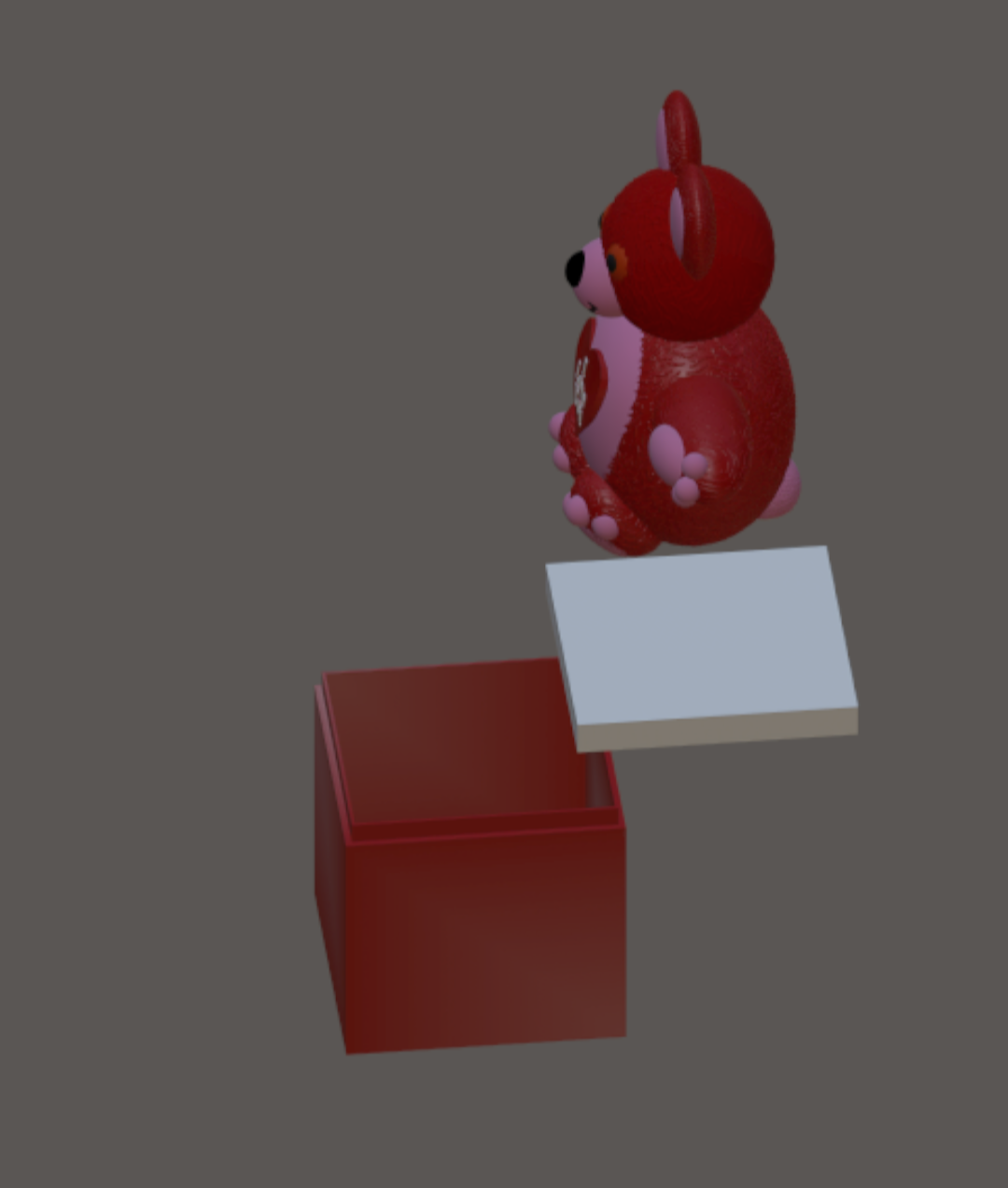 love teddy bear box Others 3D print model - Mito3D