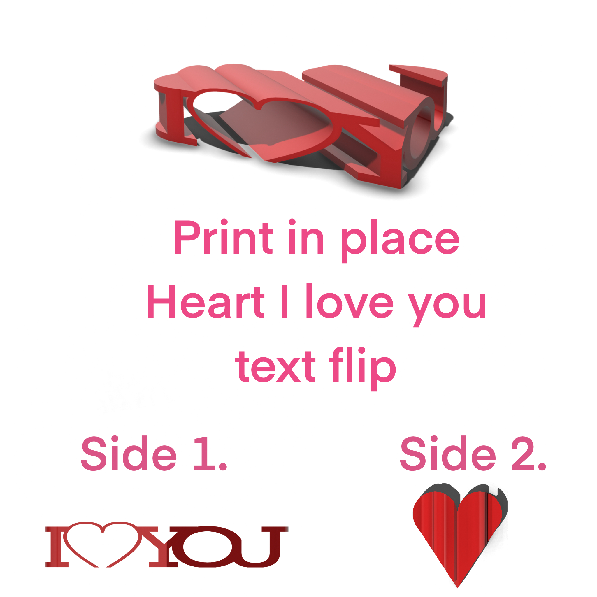 love text flip Others 3D print model - Mito3D