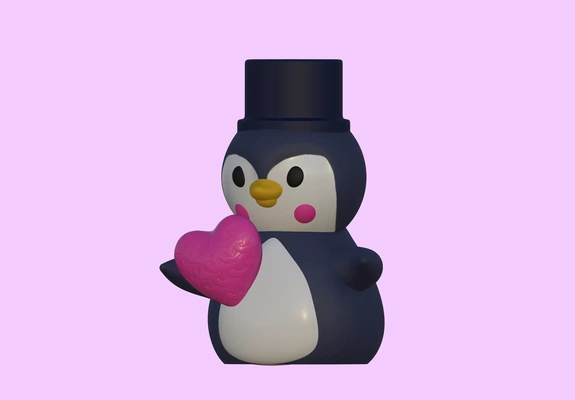 lovers valentine penguin 3d models download creality cloud 3d print model - Mito3D