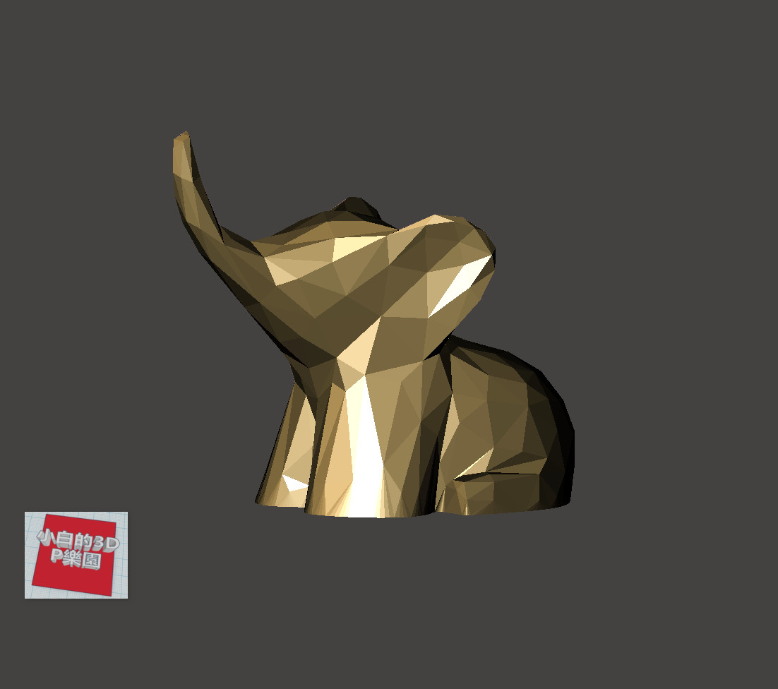 low poly 3d modèle l'éléphant animaux 3D print model - Mito3D