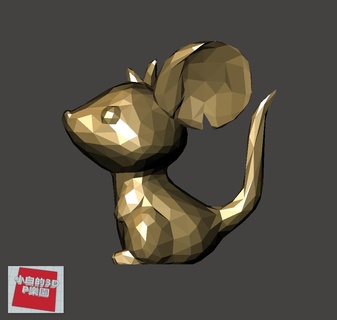 low-poly 3d model - mouse Animals 3d print model - Mito3D
