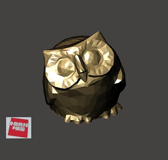 low-poly 3d model - owl Animals 3d print model - Mito3D