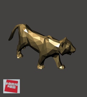 low poly 3d Modell Tiger Tiere 3d print model - Mito3D
