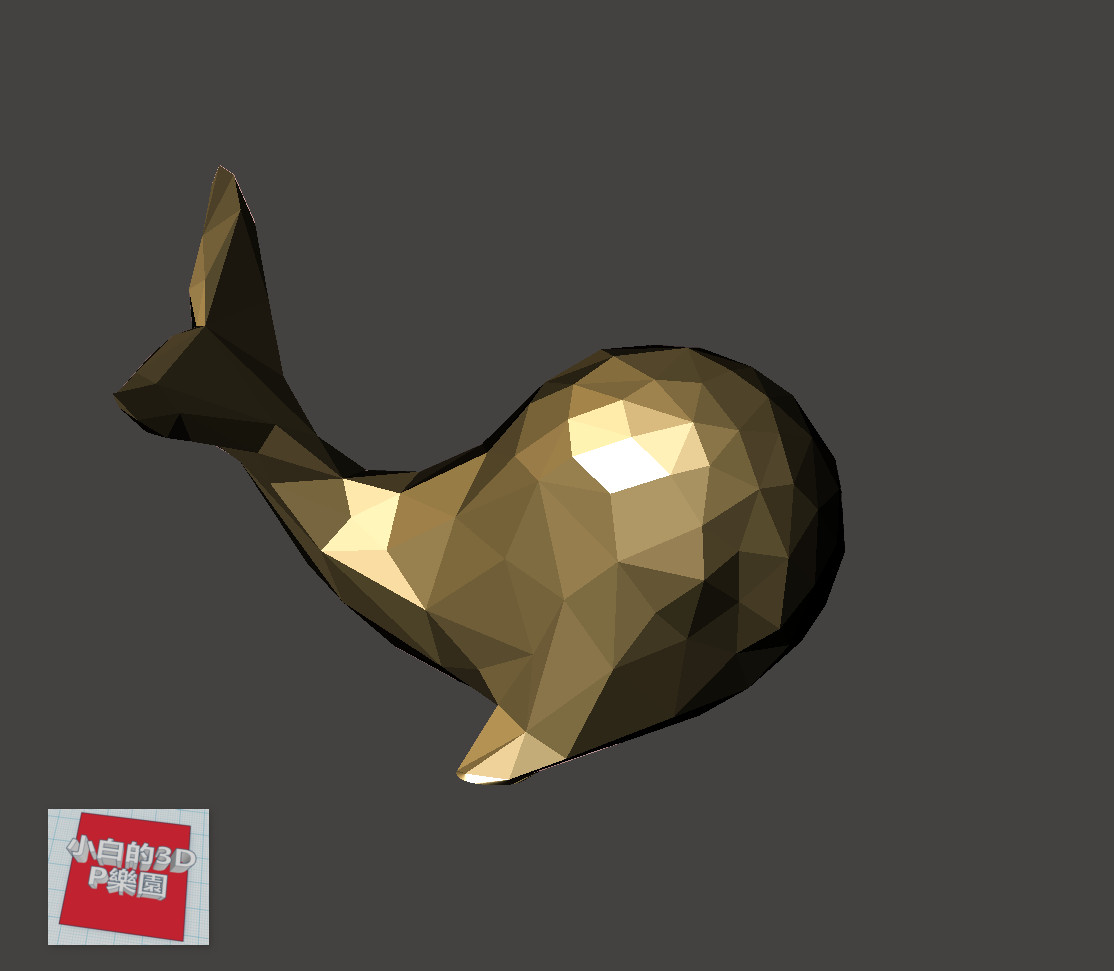 low poly 3d modèle baleine animaux 3D print model - Mito3D