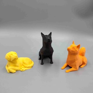 low poly puppy dog set - support 3d models download creality cloud Animals 3d print model - Mito3D