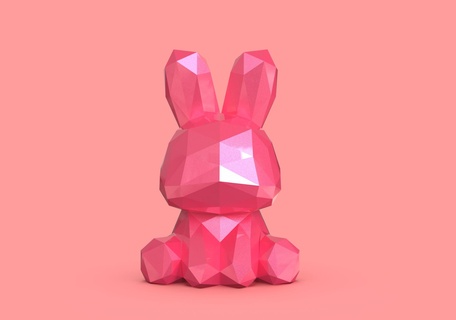 düşük poli tavşan memeli 3d print model - Mito3D