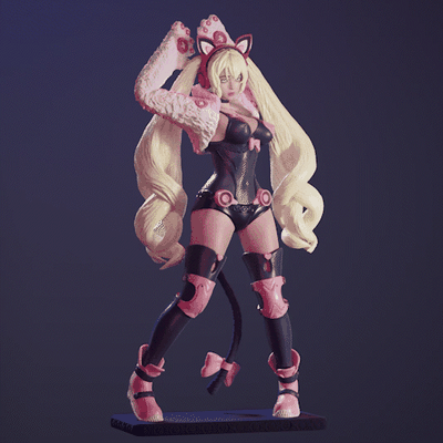 lucky chloe fanart tekken 3d models download creality cloud women 3d print model - Mito3D