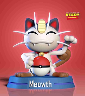 Glücklich Miau Pokémon Fan Art fiktiv Zeichen 3d print model - Mito3D