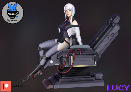 lucy stl cyberpunk corredores ponta anime modelo figura ficcional personagens 3d print model - Mito3D