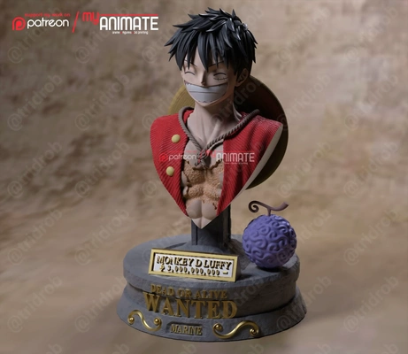 luffy busto 3d modelos descargar crealidad nube 3d print model - Mito3D