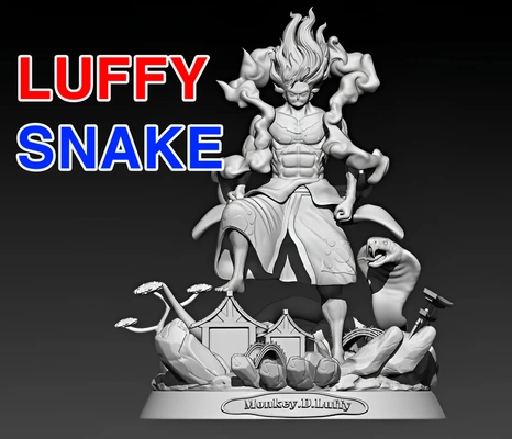 luffy gear 4 - snake man one piece 3d print models download creality cloud fictional characters 3d print model - Mito3D