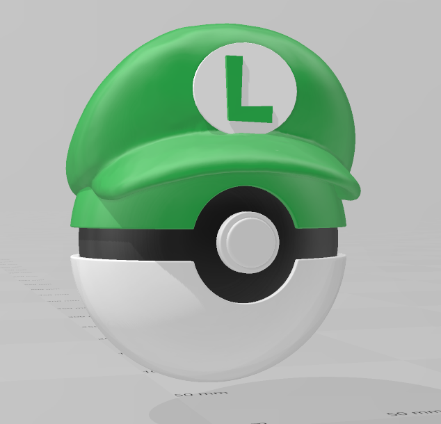 luigi pokeball immaginario personaggi 3D print model - Mito3D