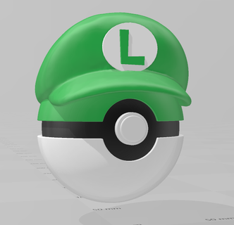 Luigi pokeball kurgusal karakterler 3d print model - Mito3D