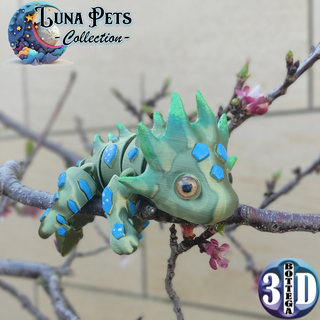 luna animali domestici soffermarsi articolato minuscolo Drago miti 3d print model - Mito3D