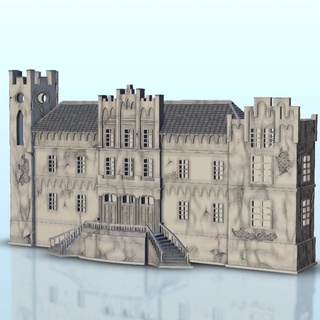 luxueux palais 2 terrain ww2 paysage moderne miniatures historique bâtiments 3d print model - Mito3D