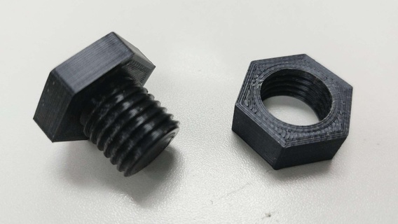 m16 screw & nut Tools 3d print model - Mito3D