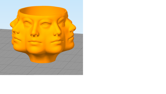 maceta visages 3d print model - Mito3D