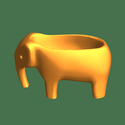 maceta elefante 3d modeller indir creality bulut hayvanlar 3d print model - Mito3D