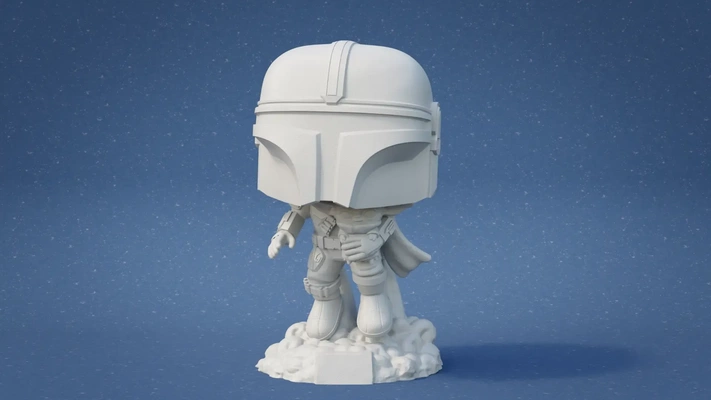 mandalorianer funko pop 3d modelle download realität wolke 3d print model - Mito3D