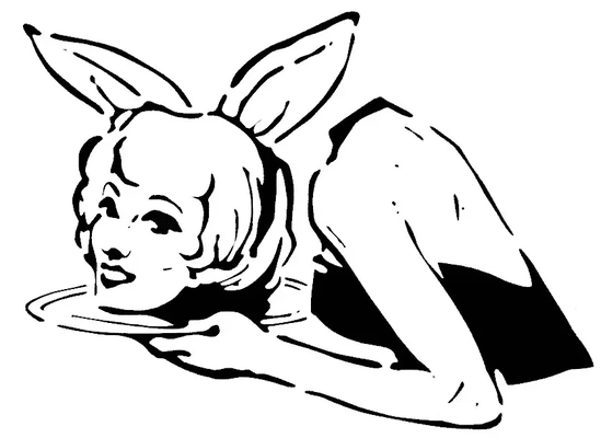 magic bunny girl stencil 3d models download creality cloud 3d print model - Mito3D