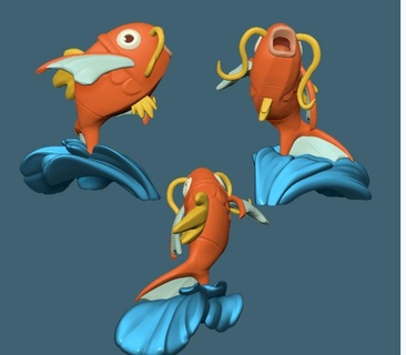 Magikarp peixes 3d print model - Mito3D