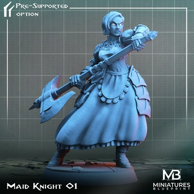 maid knight 01 3d models download creality cloud 3d print model - Mito3D