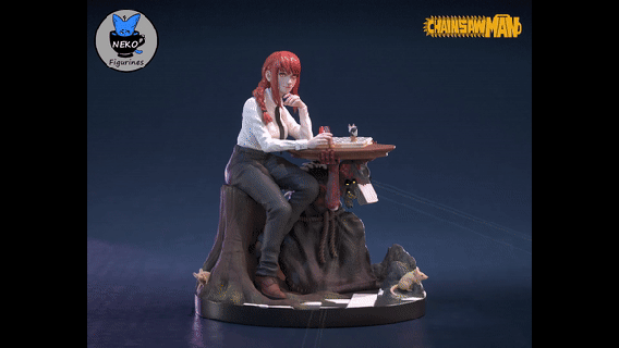 makima- chainsawman anime figurine stl 3d printing Fictional Characters 3d print model - Mito3D