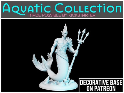 Masculin merfolk table miniature personnages 3d print model - Mito3D