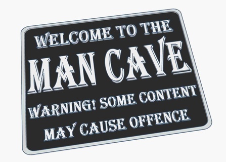 man cave welcome wall mounted sign cabin shed workshop Workshop & Tools 3d print model - Mito3D