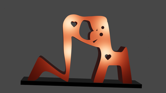 homme chien l'amour blesser Accueil maison décor 3d print model - Mito3D