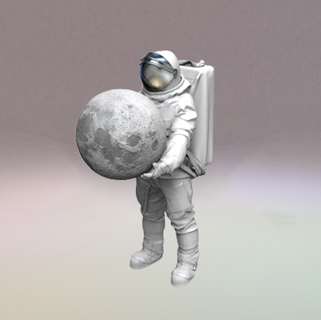 man on moon 3d models download creality cloud characters 3d print model - Mito3D