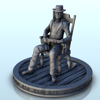 homme balancement chaise fusil 4 Ouest figure Hommes 3d print model - Mito3D