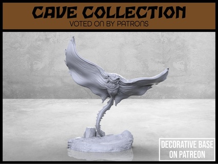 manta cave bat - version 1 tabletop miniature Characters 3d print model - Mito3D