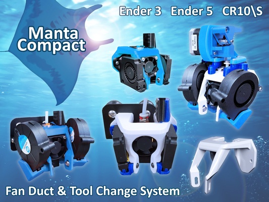 manta compact fan duct & tool change system 3d models download creality cloud 3d print model - Mito3D