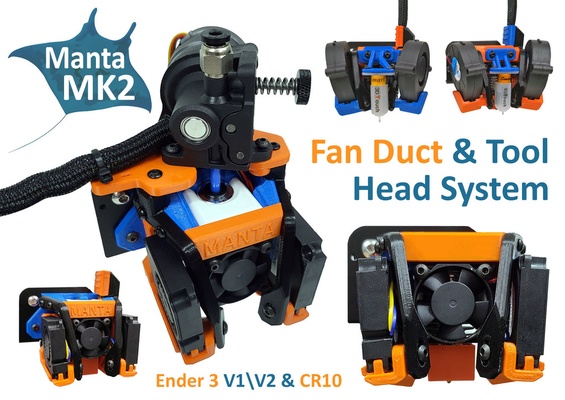 manta mk2 duct & tool head system 3d models download creality cloud 3d print model - Mito3D