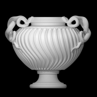 Marmor strigiliert Vase Schlange Griffe Skulpturen kulturell Relikte 3d print model - Mito3D