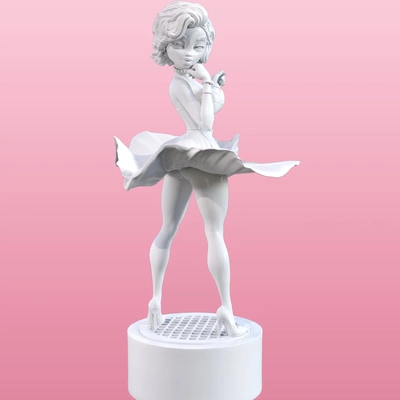 marilyn monroe figurine 3d modèles télécharger créalité nuage personnages 3d print model - Mito3D
