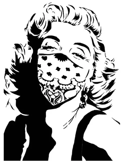 marilyn monroe wearing mask stencil 3d models download creality cloud 3d print model - Mito3D